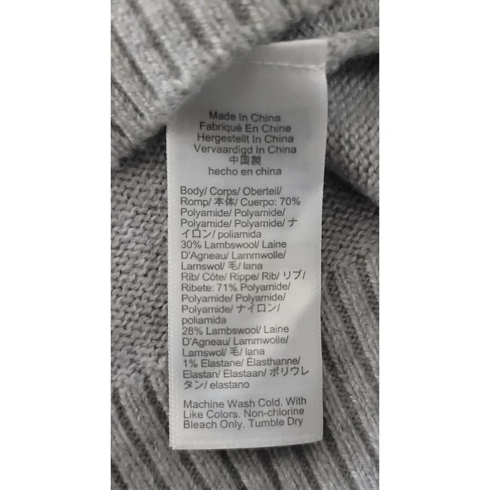 J. Crew Men's Lambswool Blend Light Grey Henley Pullover‎ Sweater Size Large